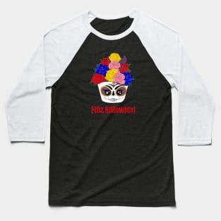 Cute and creepy espanol Halloween Catrina cupcake Baseball T-Shirt